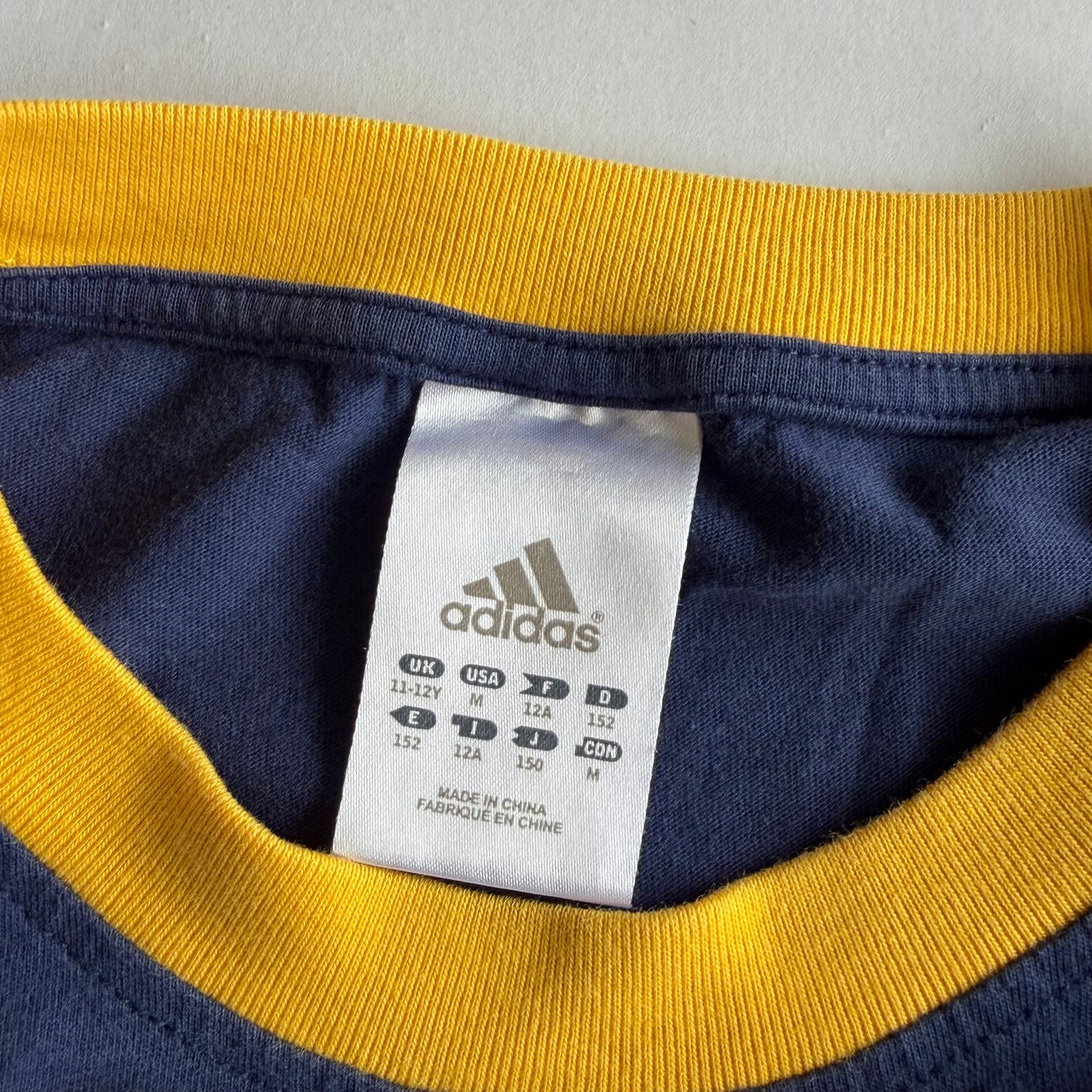 Y2K Adidas Raglan Spell Out Tee - M