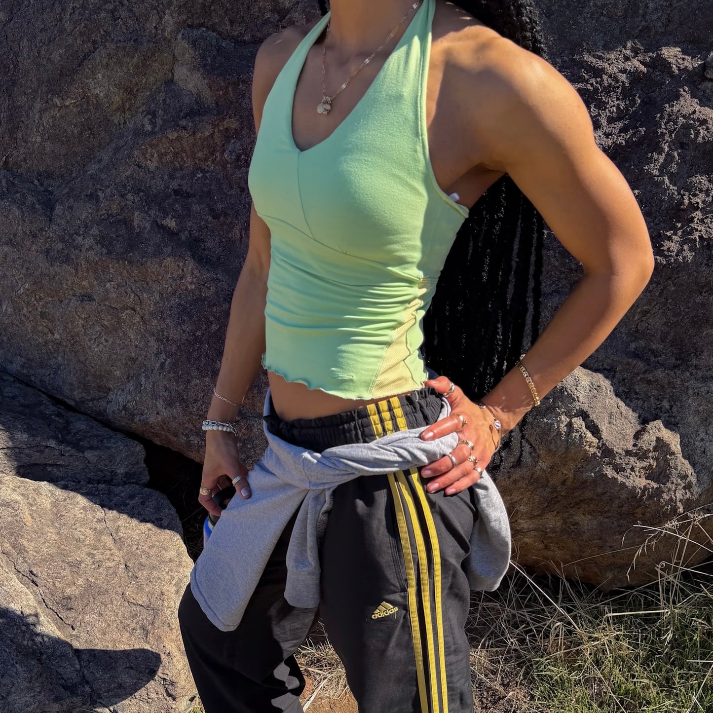 Y2K Nike Frilled Halter Activewear Top - S