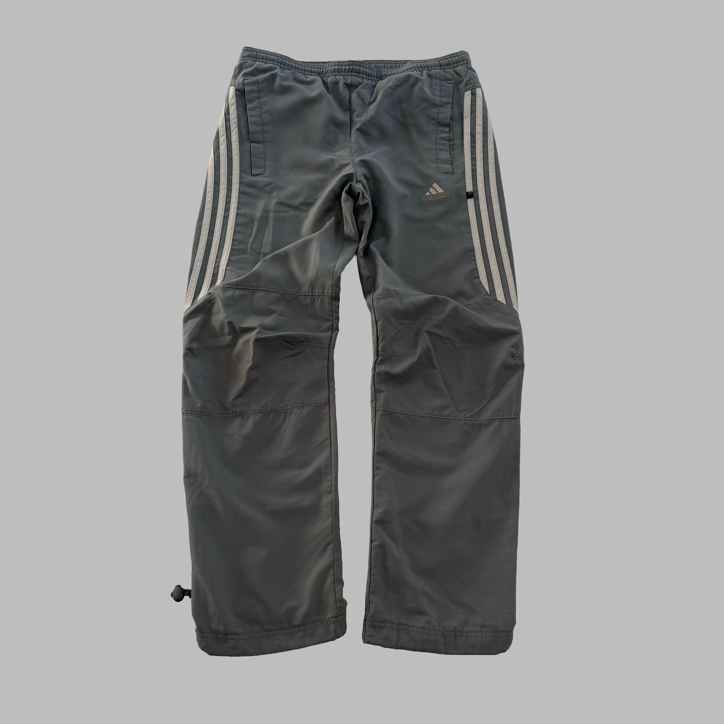 Y2K Adidas Three Stripe Baggy Track Pants - XS