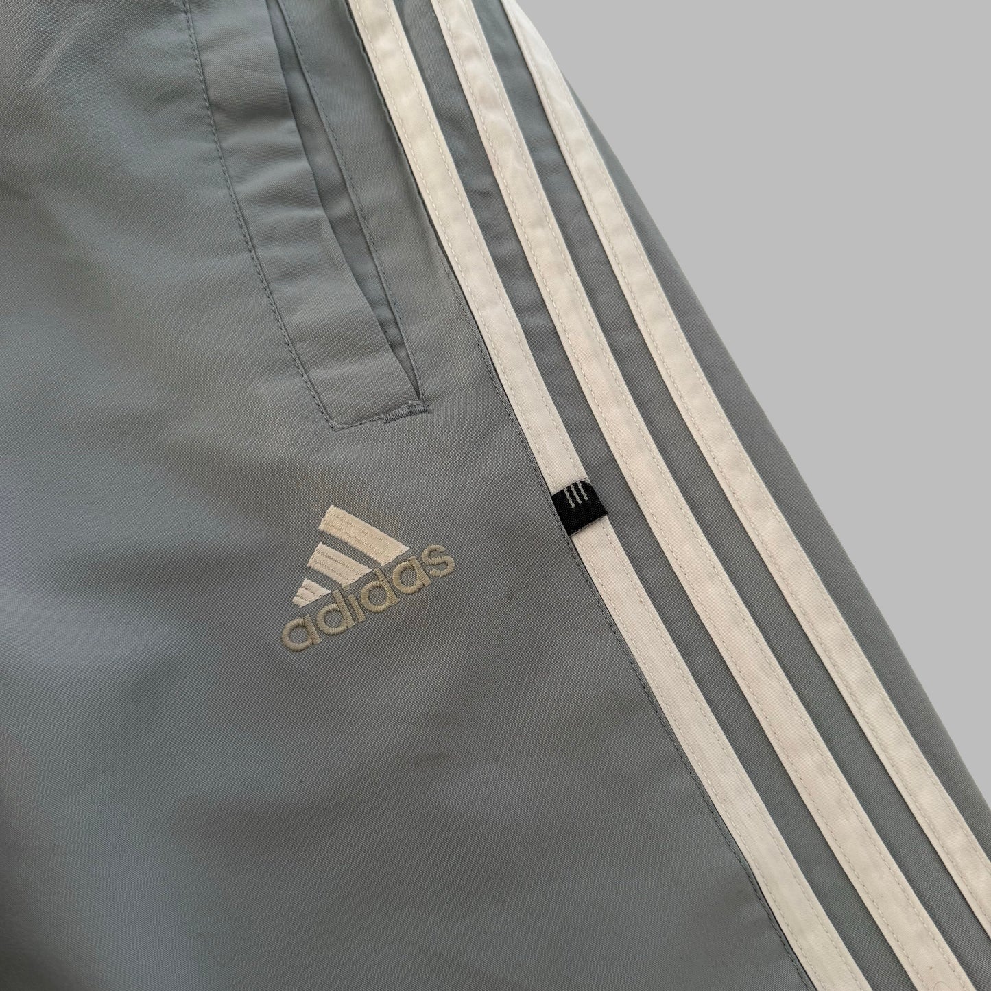 Y2K Adidas Three Stripe Baggy Track Pants - XS