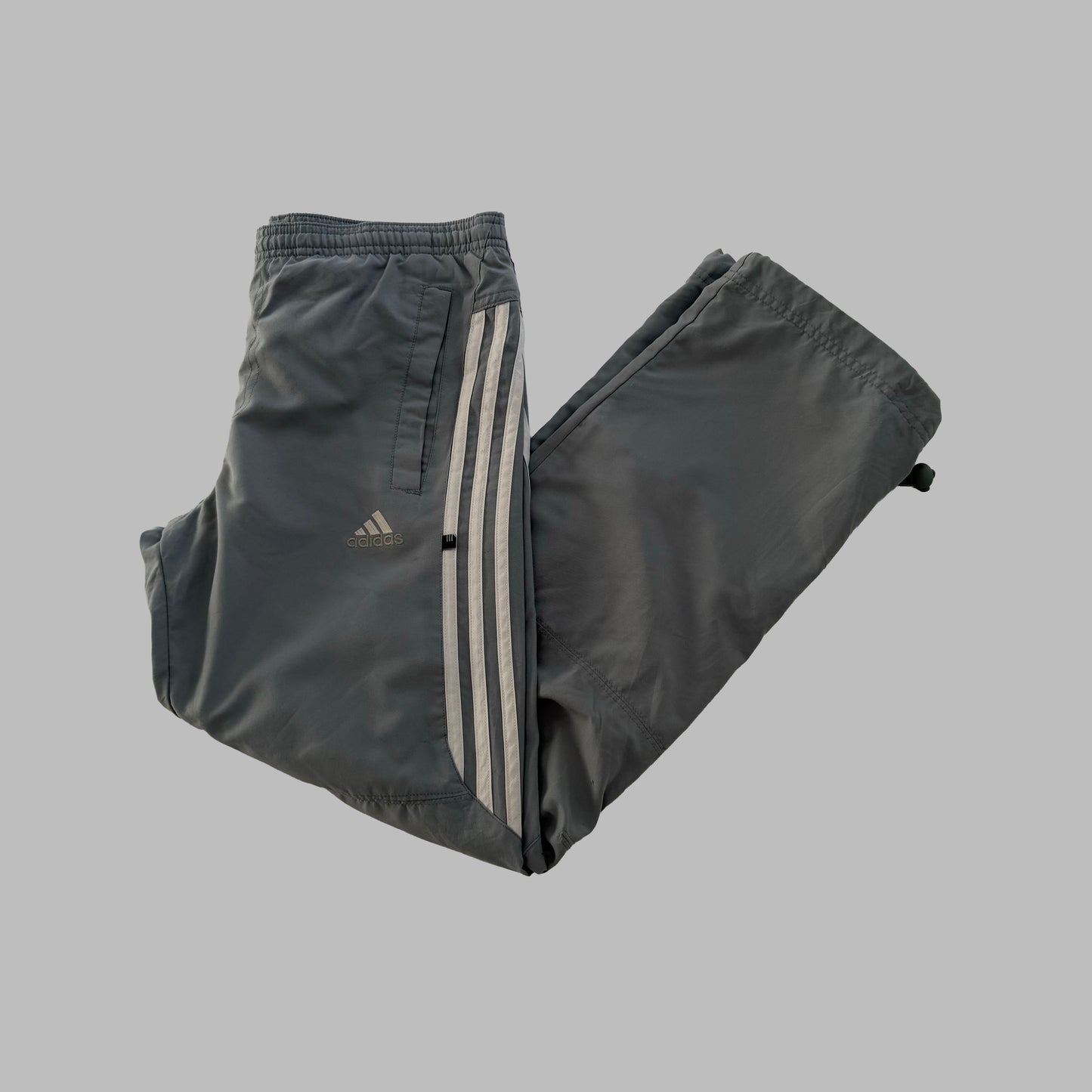 Y2K Adidas Three Stripe Baggy Track Pants - XS