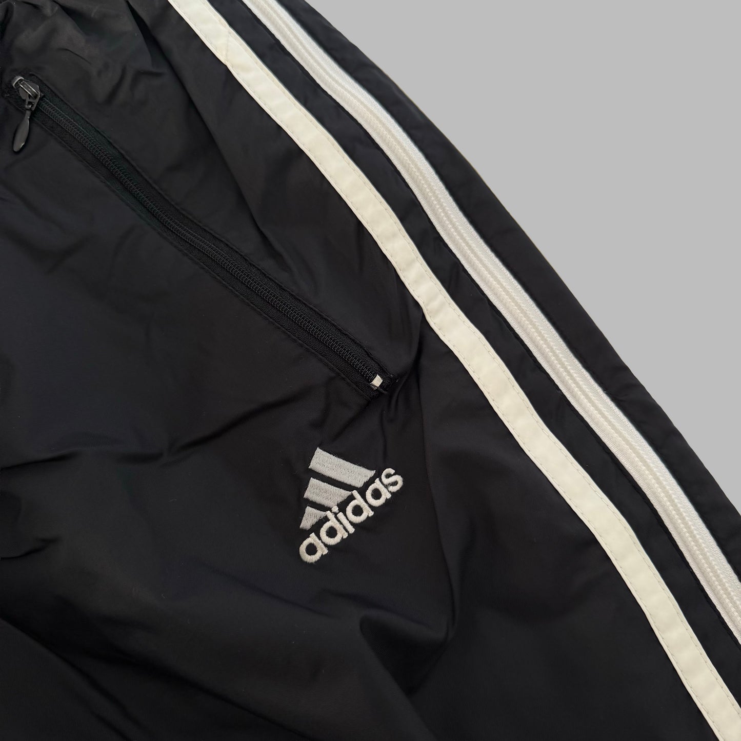 90s Adidas Three Stripe Wide Leg Track Pants - L