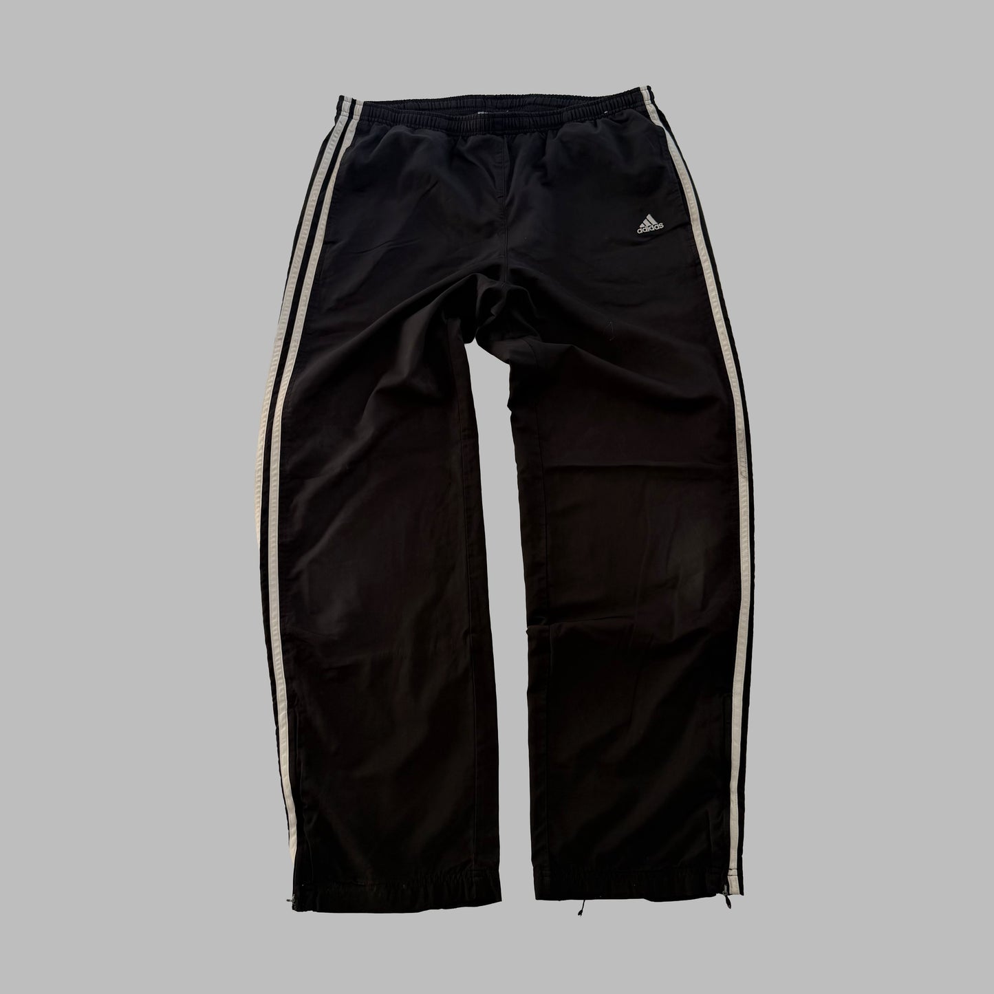 Y2K Adidas Three Stripe wide Leg Track Pants - M