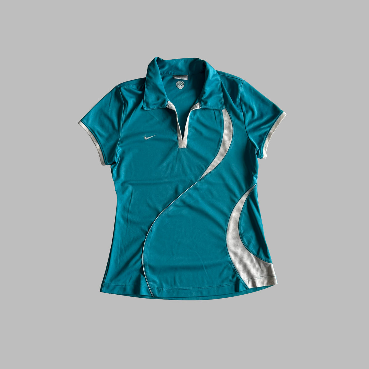 Y2K Nike Open V-Neck Polo Top - L