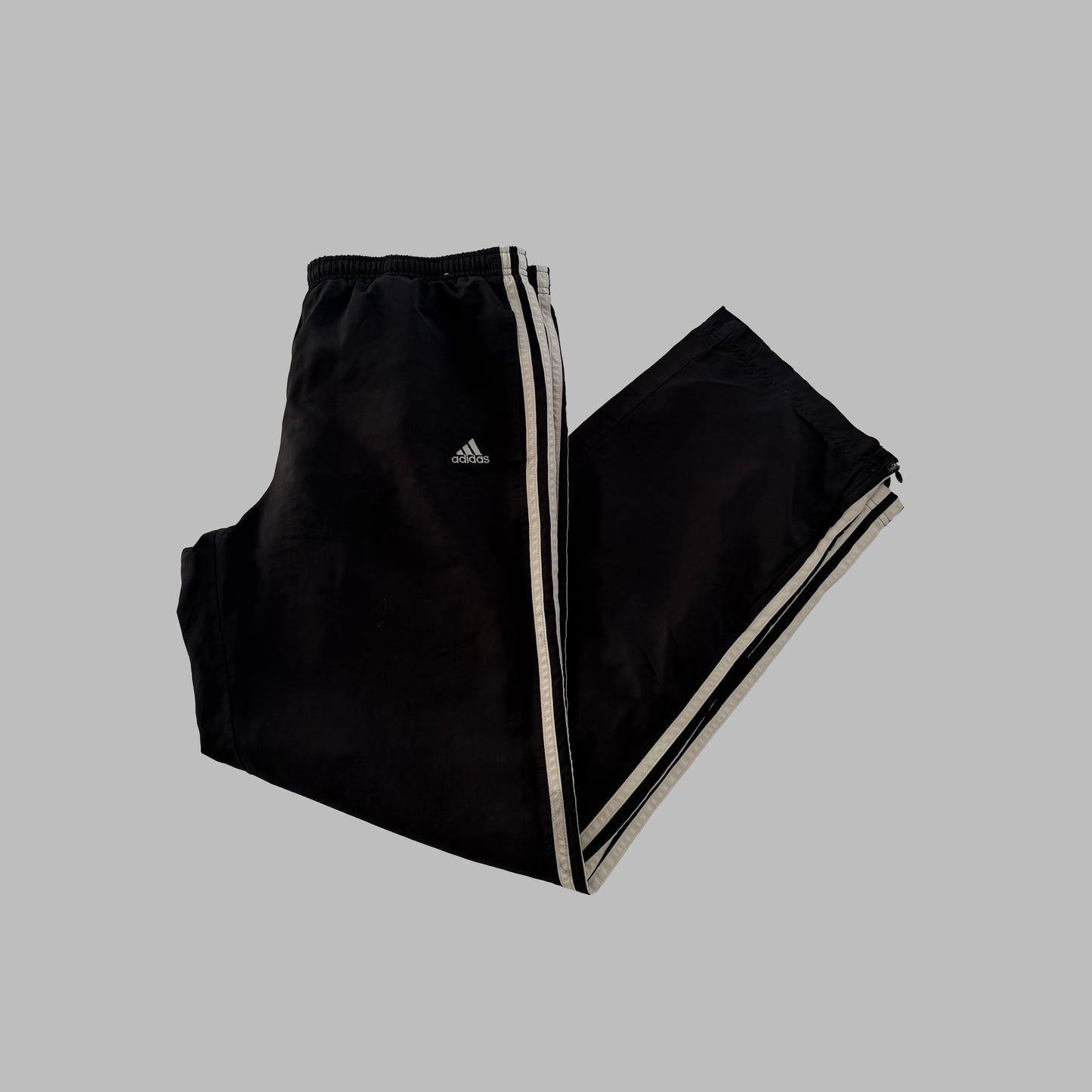 Y2K Adidas Three Stripe wide Leg Track Pants - M