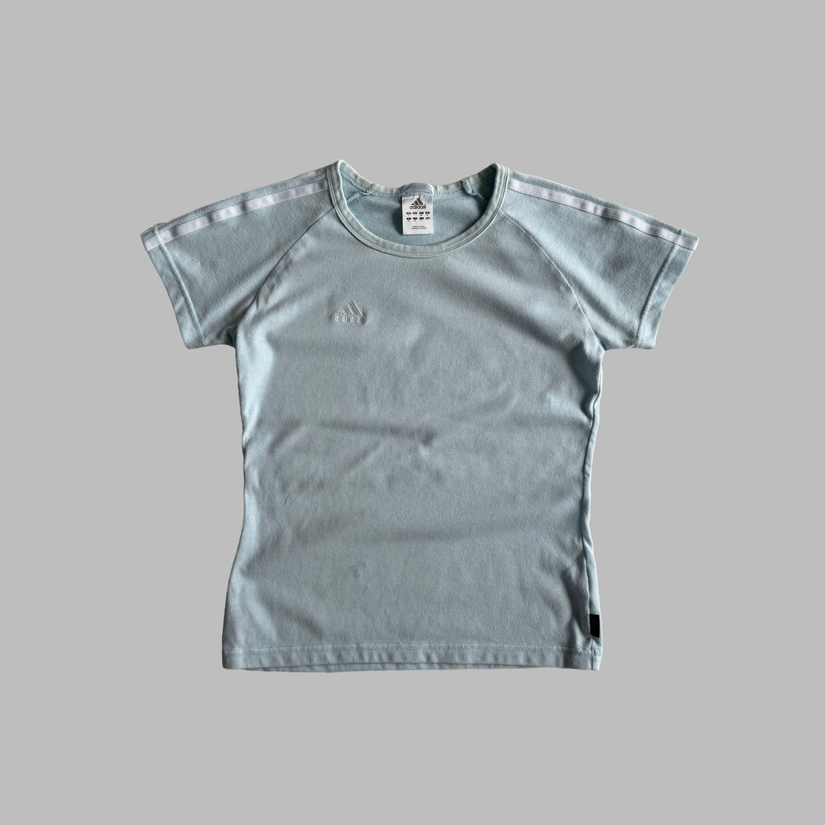 Y2K Adidas Three Stripe Baby Tee - S