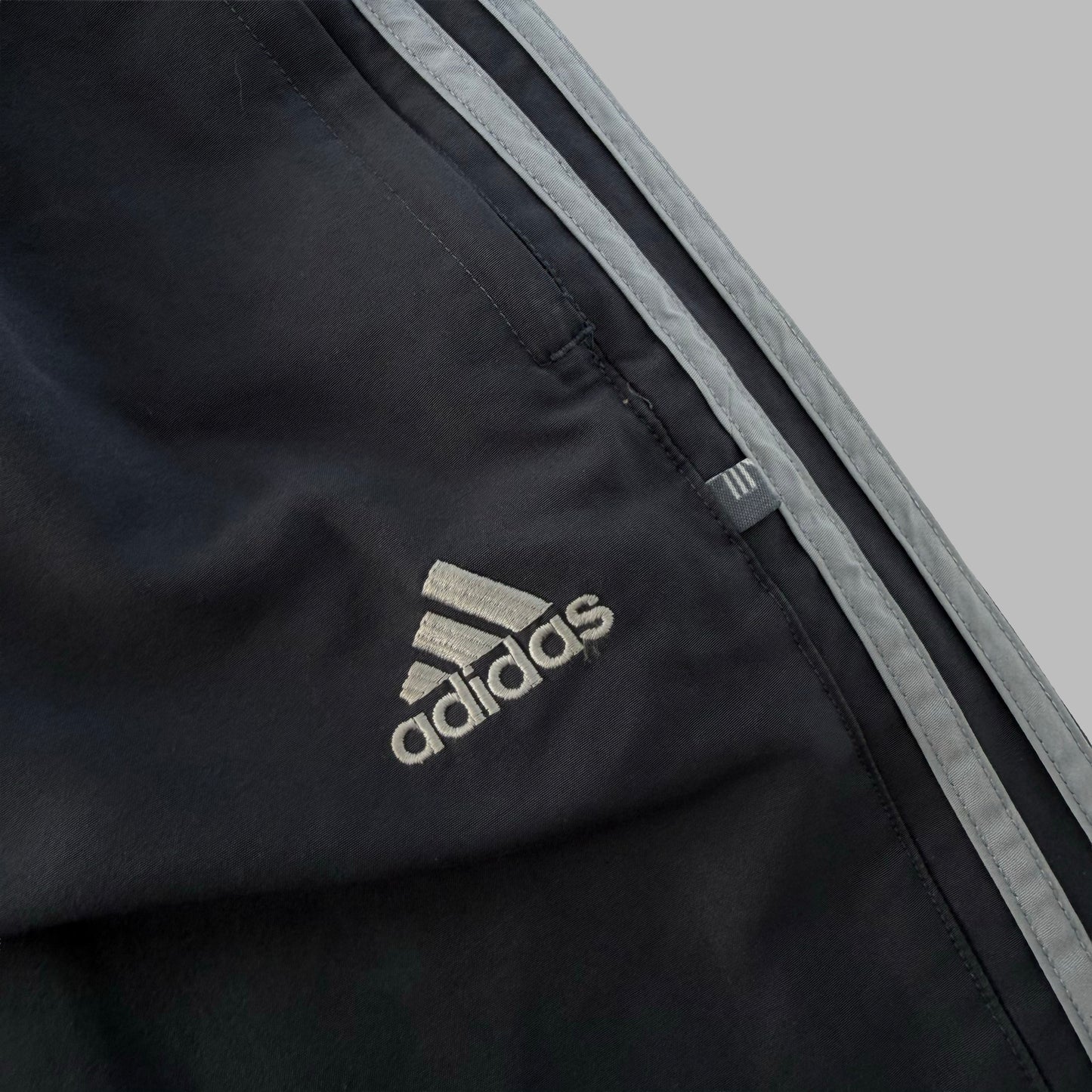Y2K Adidas Three Stripe Baggy Track Pants - M