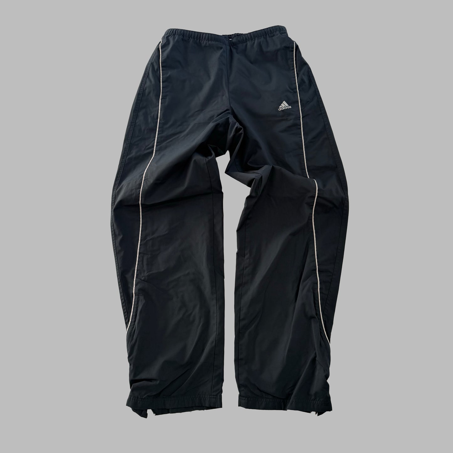 Y2K Adidas Striped Wide Leg Track Pants - S