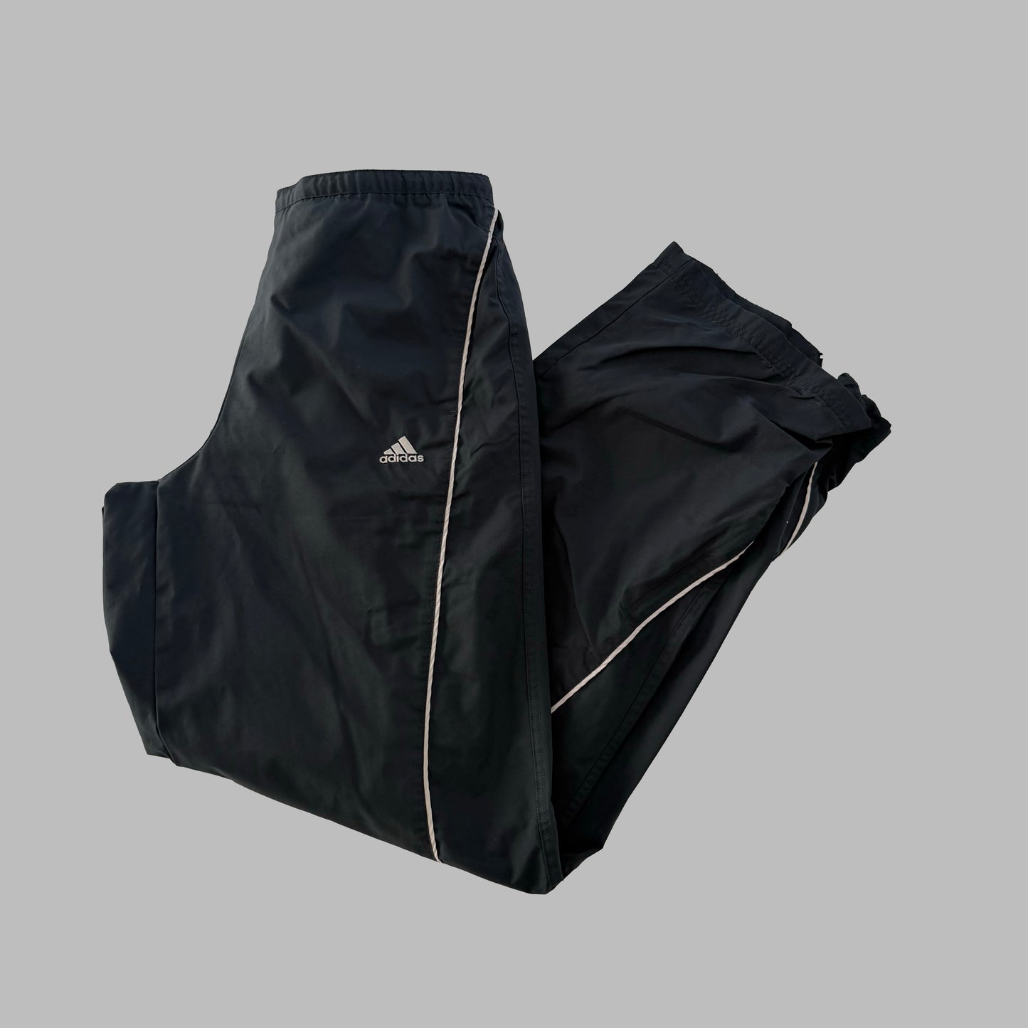 Y2K Adidas Striped Wide Leg Track Pants - S