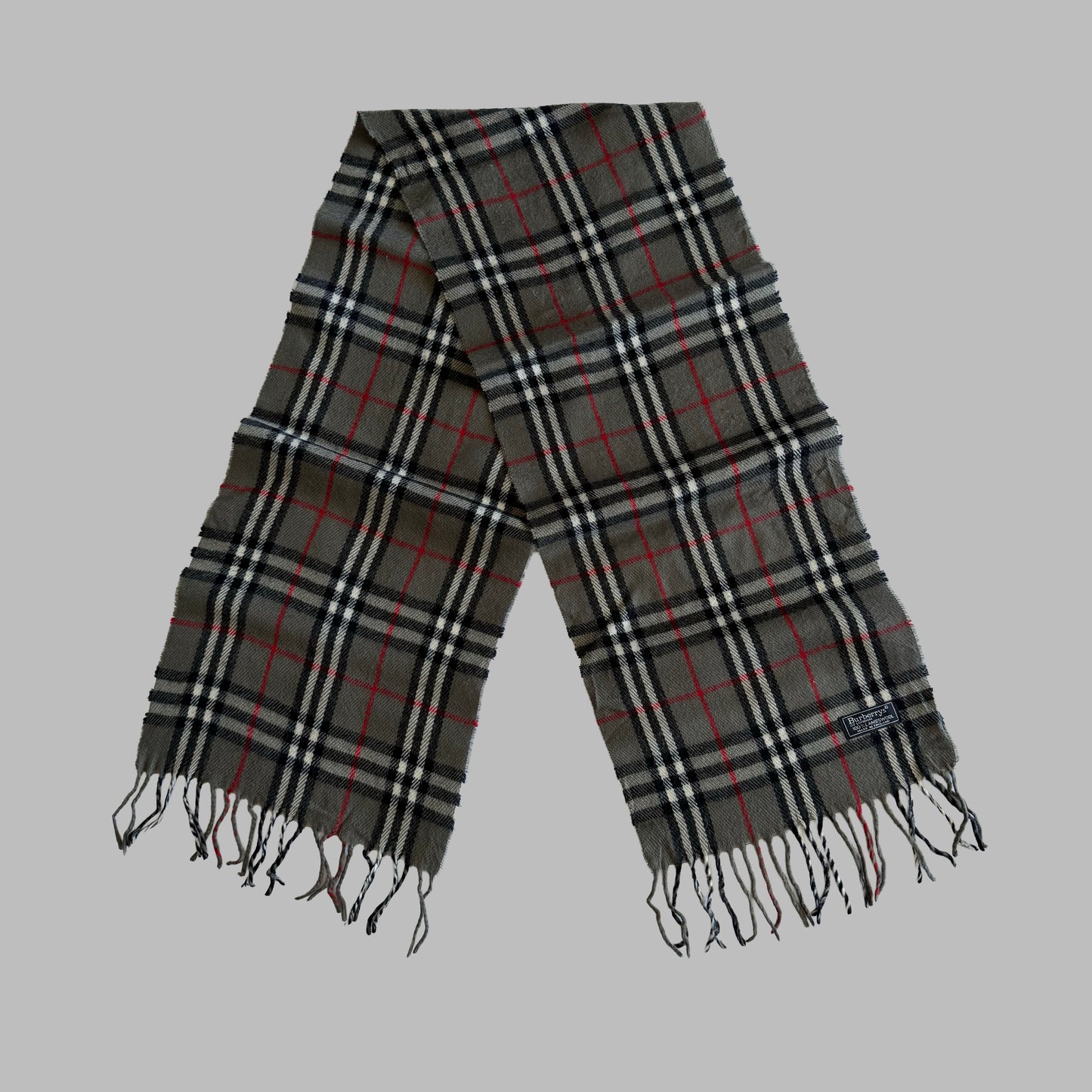 90s Burberry Lambswool Check Scarf
