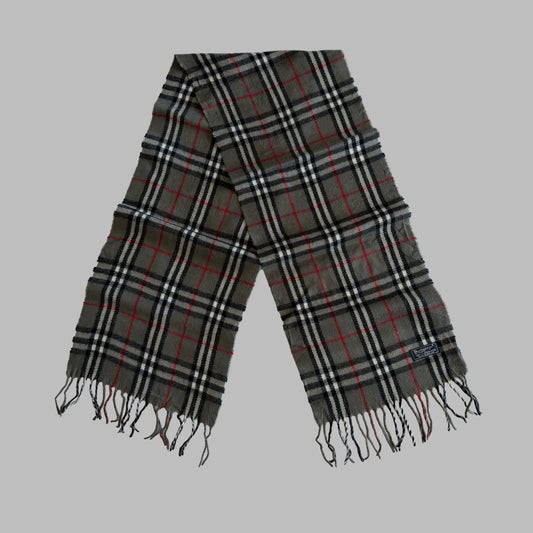 90s Burberry Lambswool Check Scarf