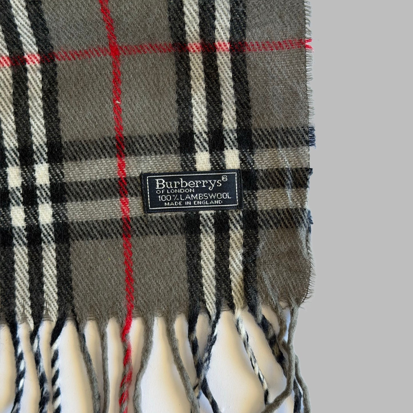 90s Burberry Lambswool Check Scarf