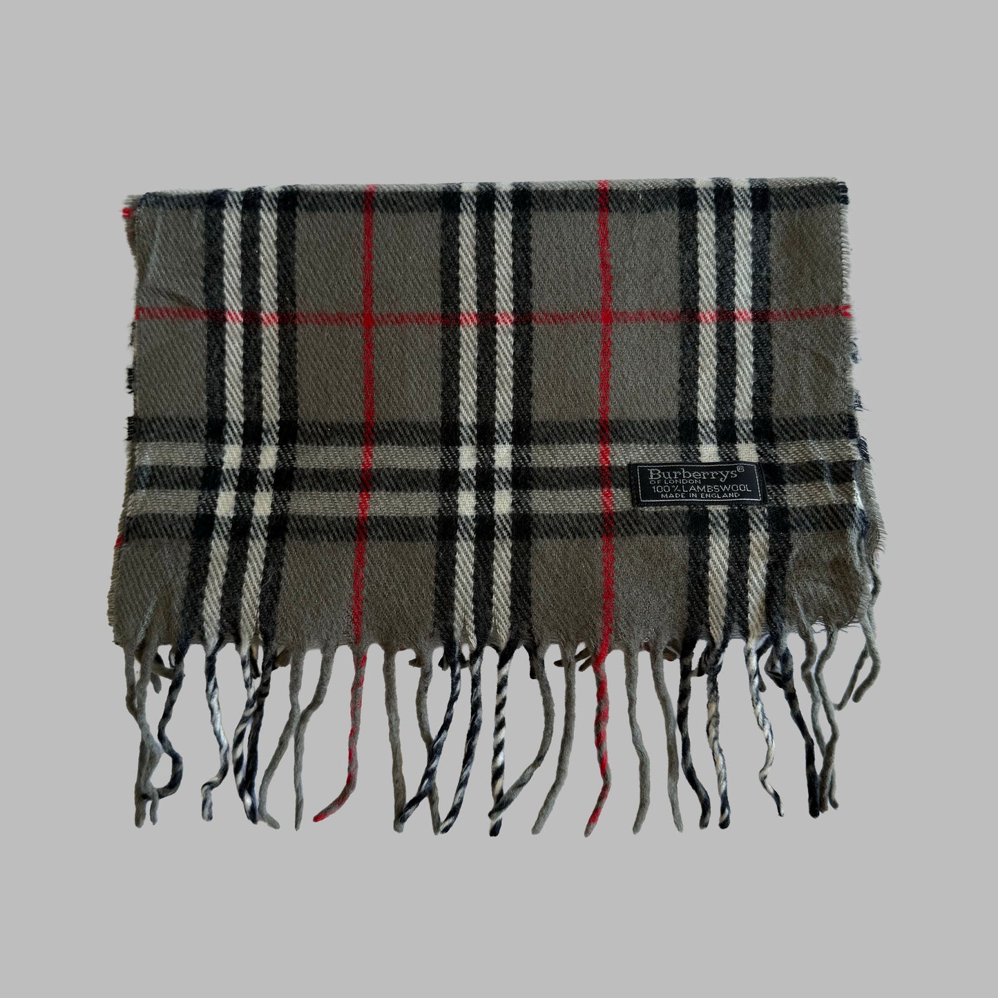 90s Burberry Lambswool Check Scarf