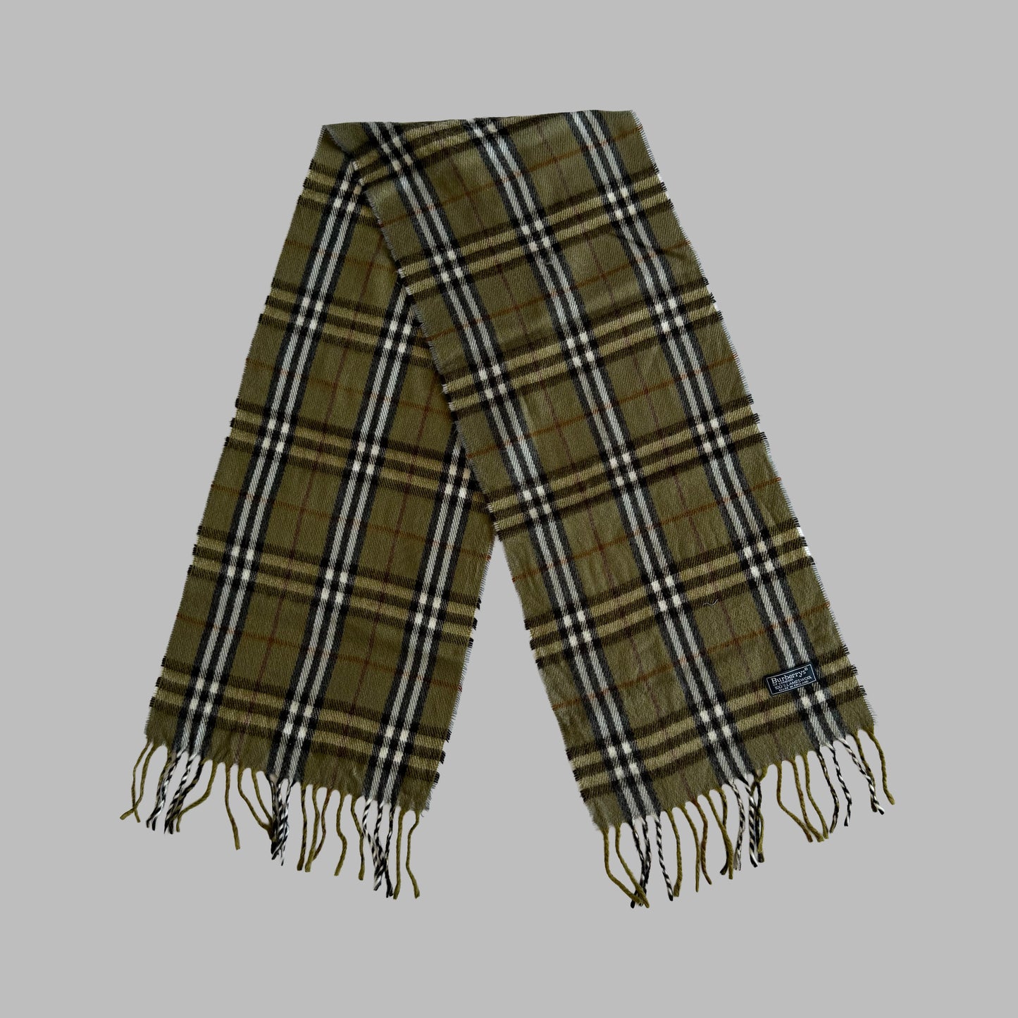 90s Burberry Lambswool Check Scarf