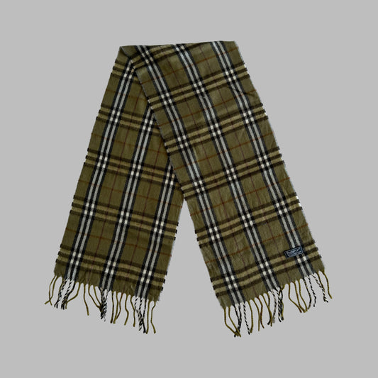 90s Burberry Lambswool Check Scarf