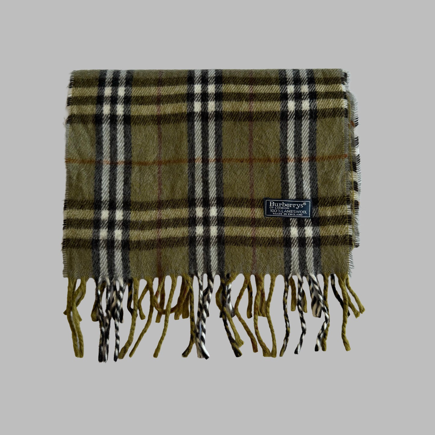 90s Burberry Lambswool Check Scarf