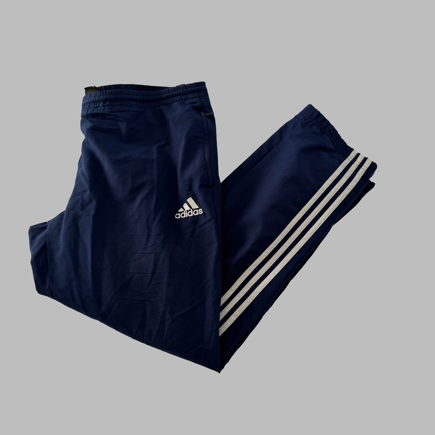 Y2K Adidas Three Stripe Straight Leg Track Pants - XL