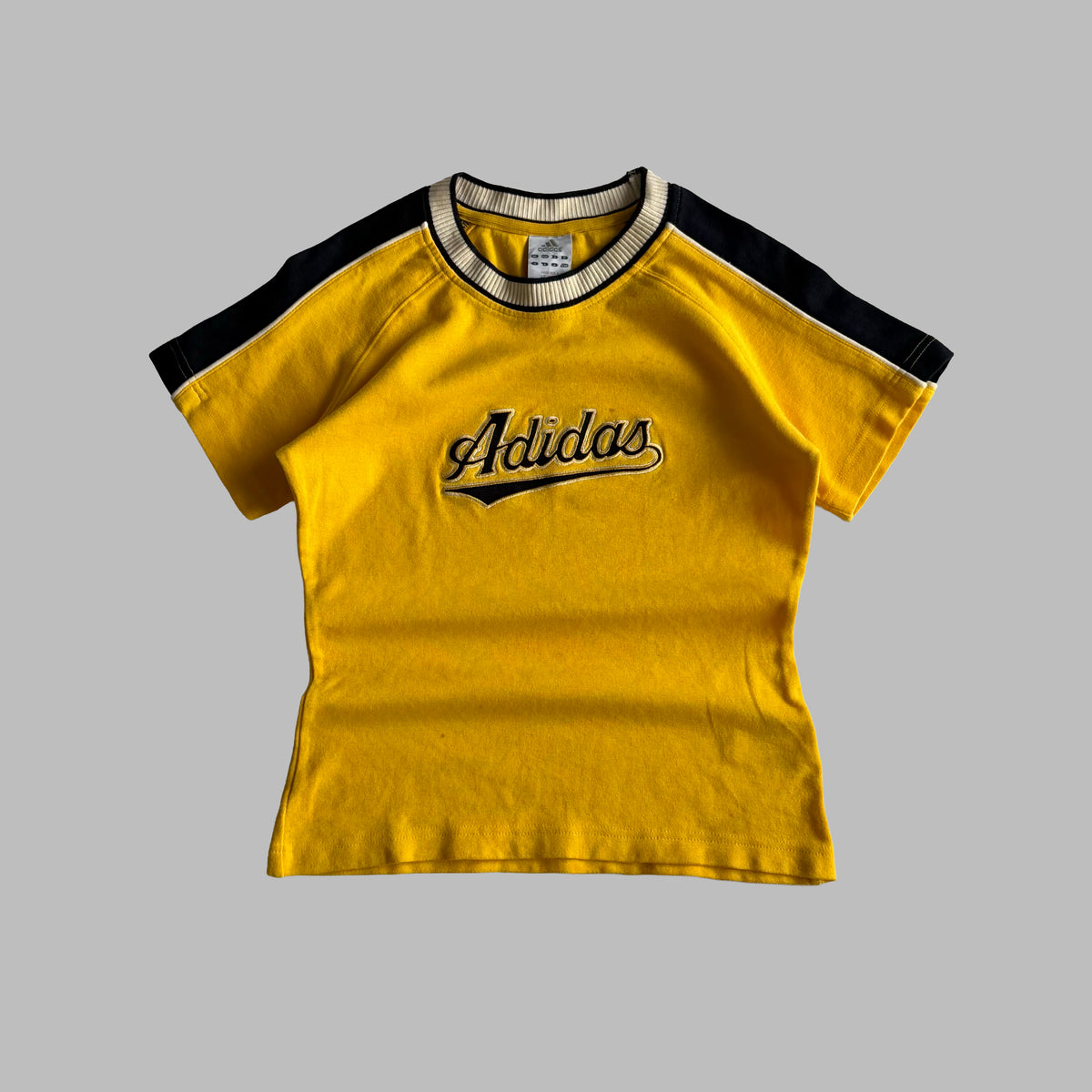 Y2K Adidas Spell Out Baby Tee - M