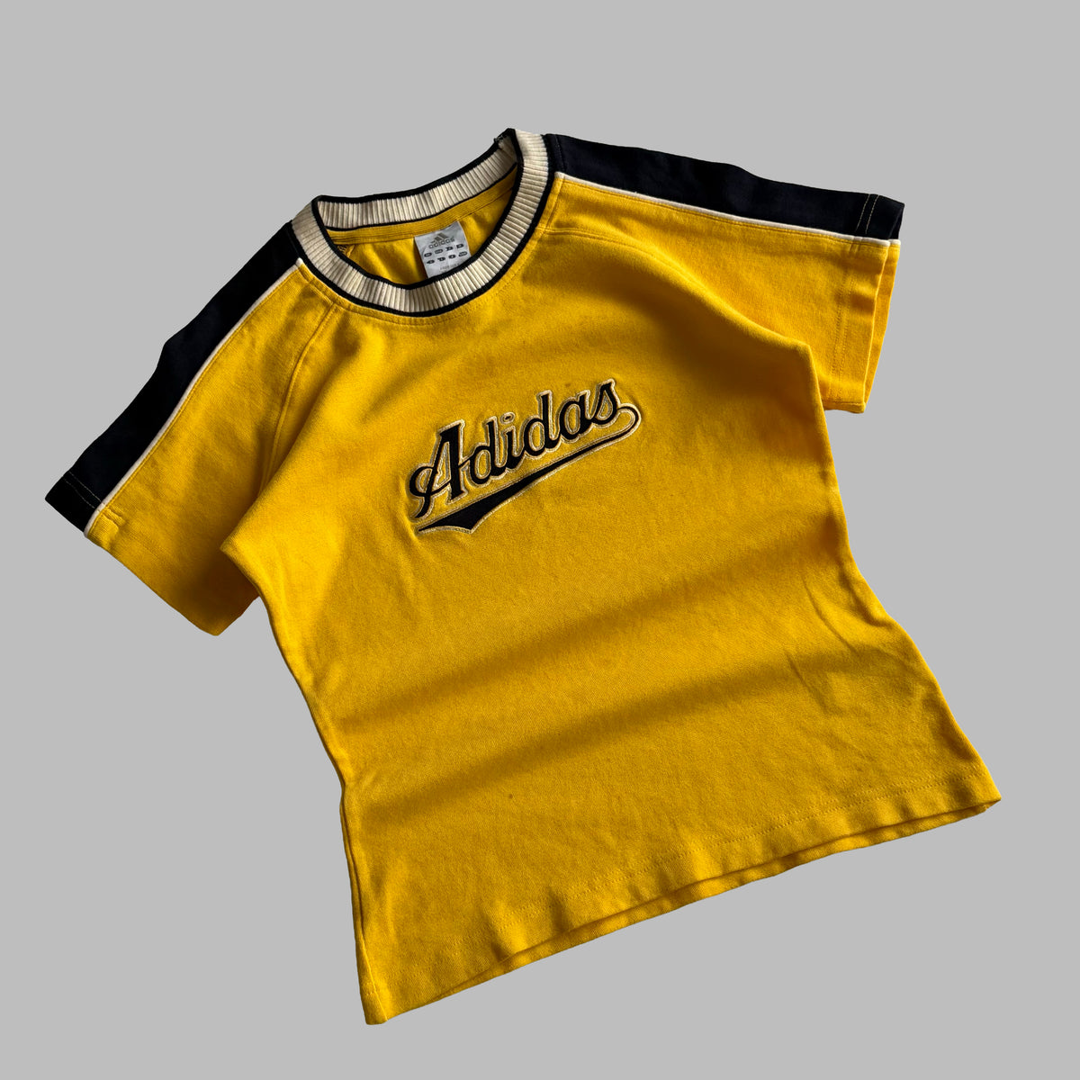Y2K Adidas Spell Out Baby Tee - M