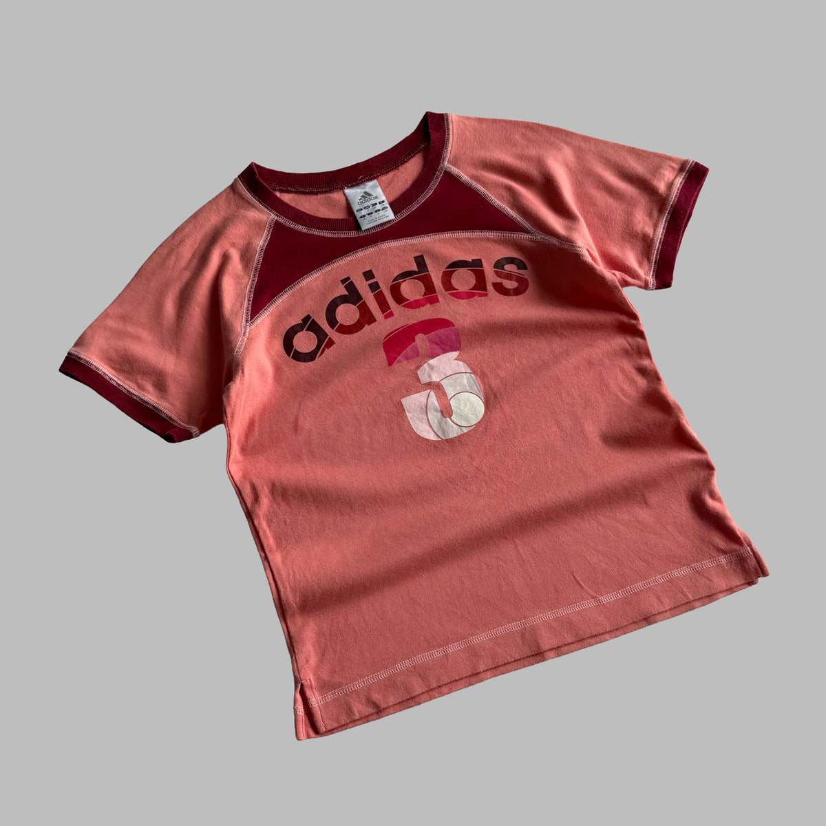 Y2K Adidas Apell Out Printed Baby Tee - S