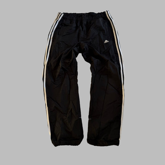 Y2K Adidas Three Stripe Wide Leg Track Pants - S