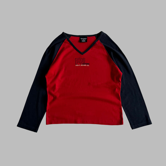 Y2K Ralph Lauren Polo Jeans Co Raglan Long Sleeve - L