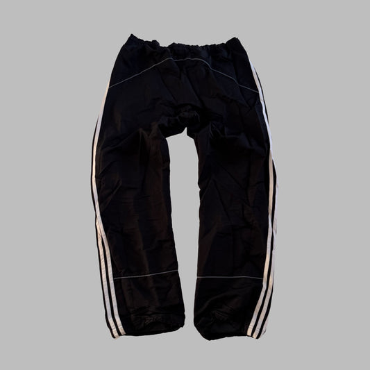 Y2K Adidas Three Stripe Wide Leg Track Pants - S