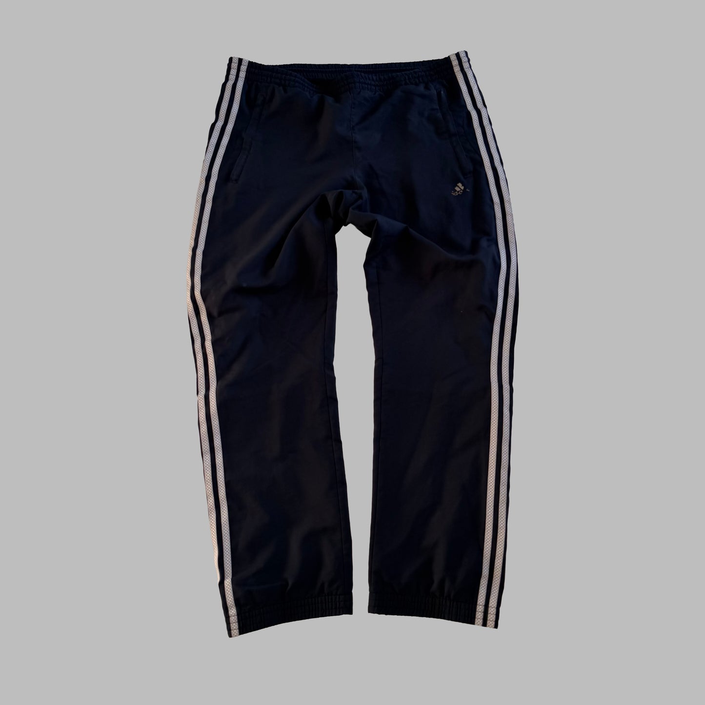 Y2K Adidas Three Stripe Straight Leg Track Pants - XL