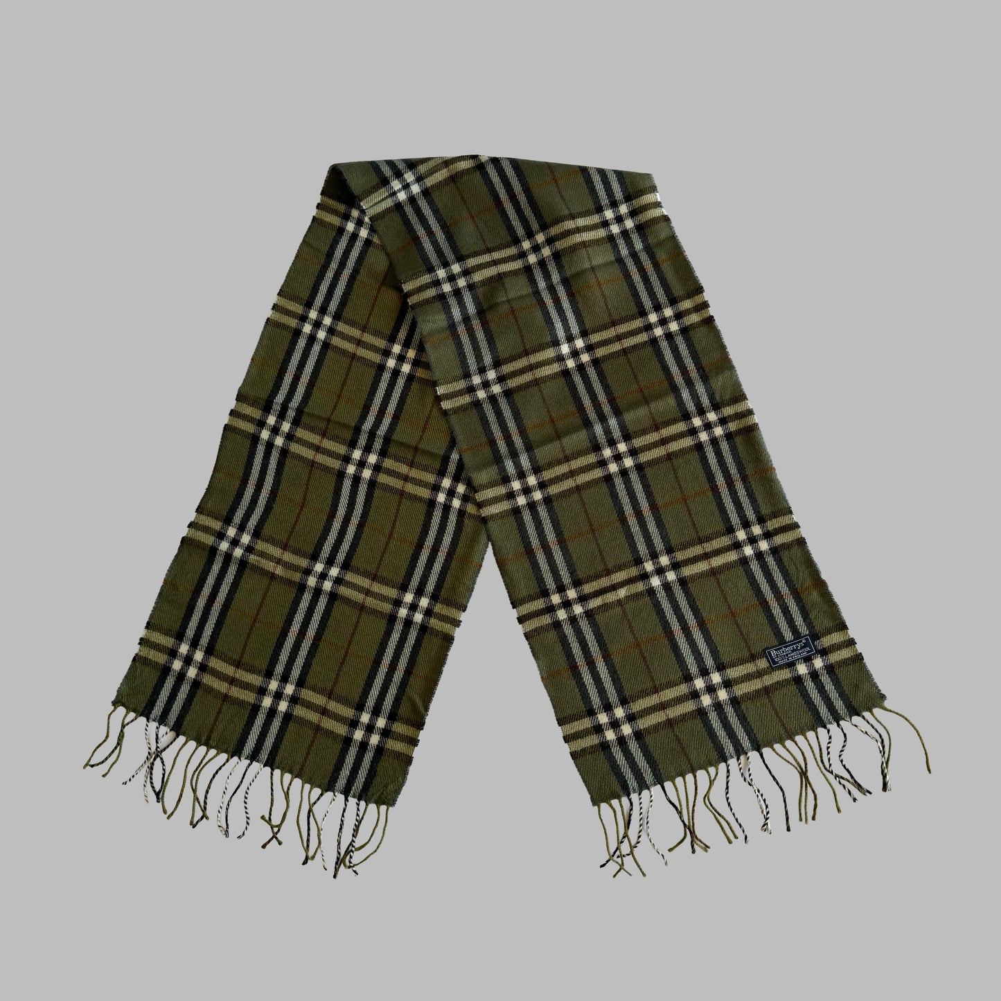 90s Burberry Lambswool Check Scarf