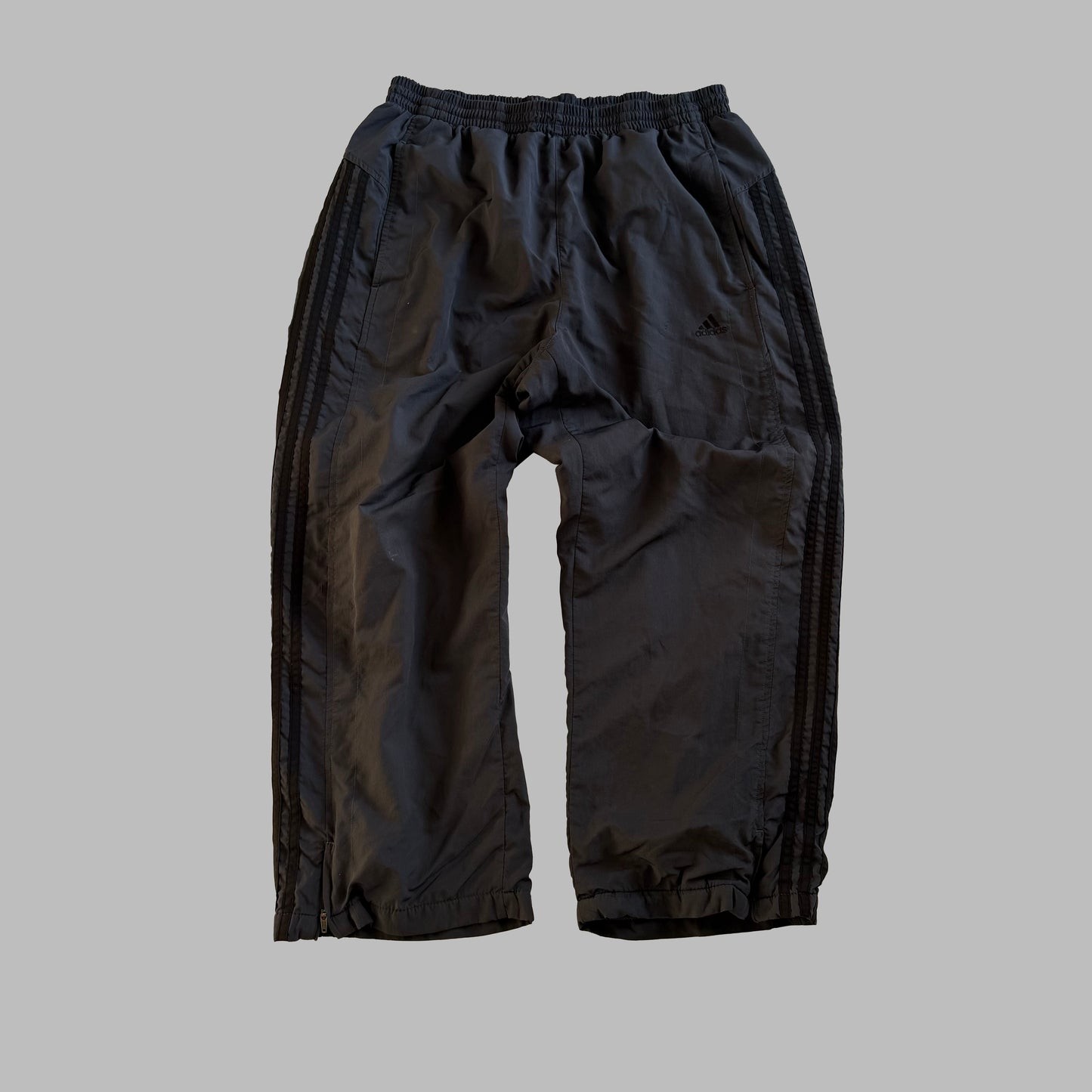 Y2K Adidas Three Stripe Wider Leg Track Pants - M