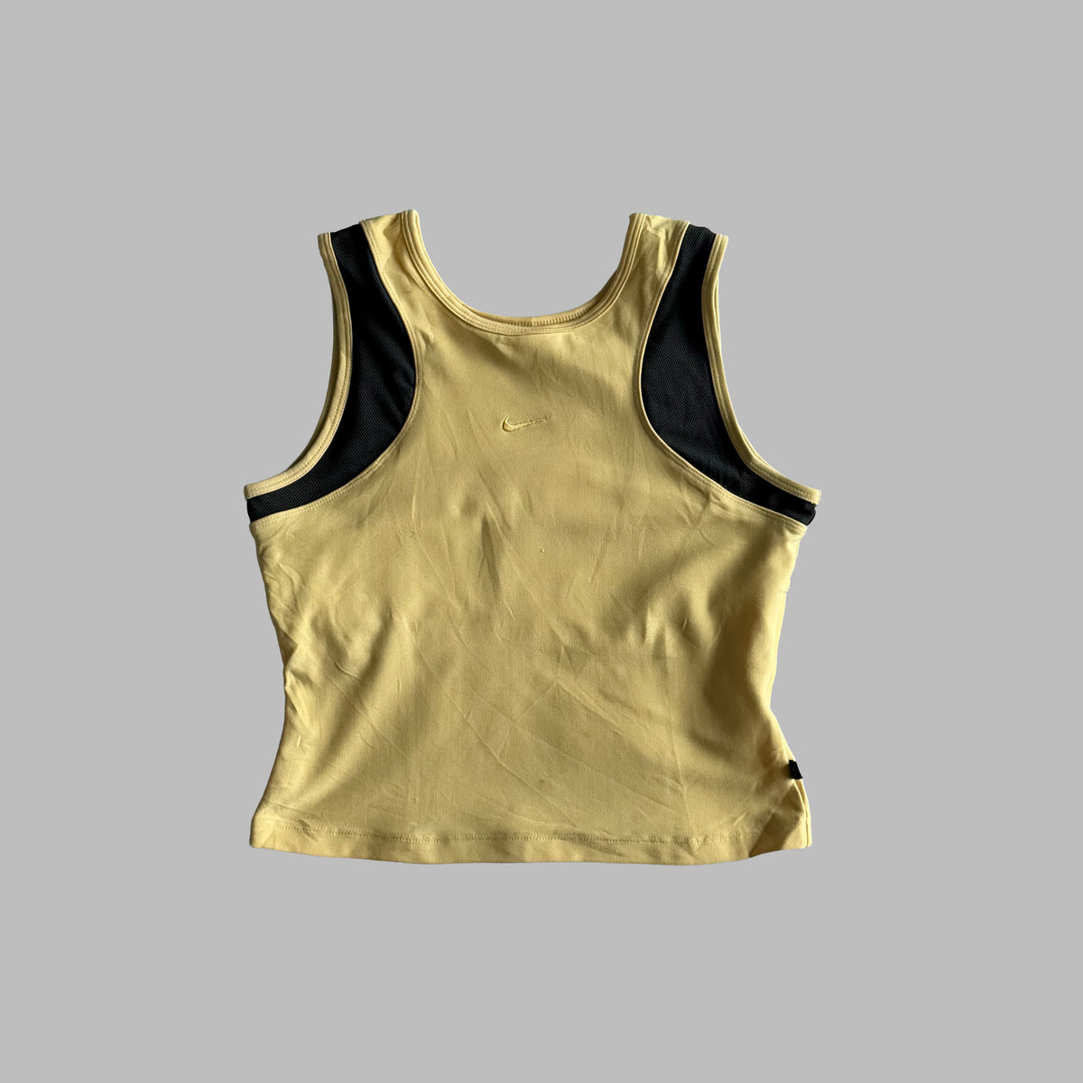 Y2K Nike Centre Swoosh Panelled Activewear Tank - S