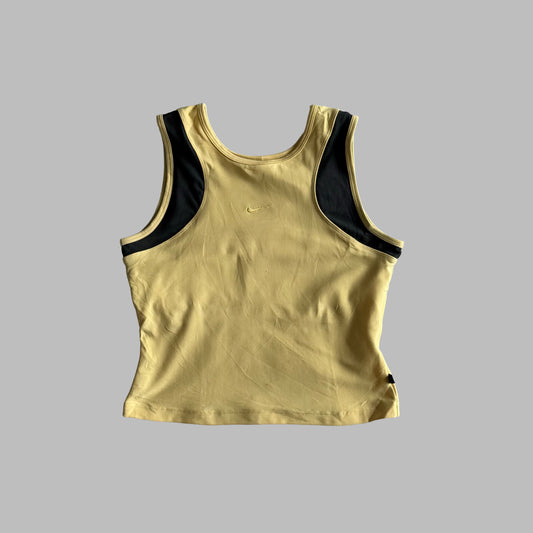 Y2K Nike Centre Swoosh Panelled Activewear Tank - S