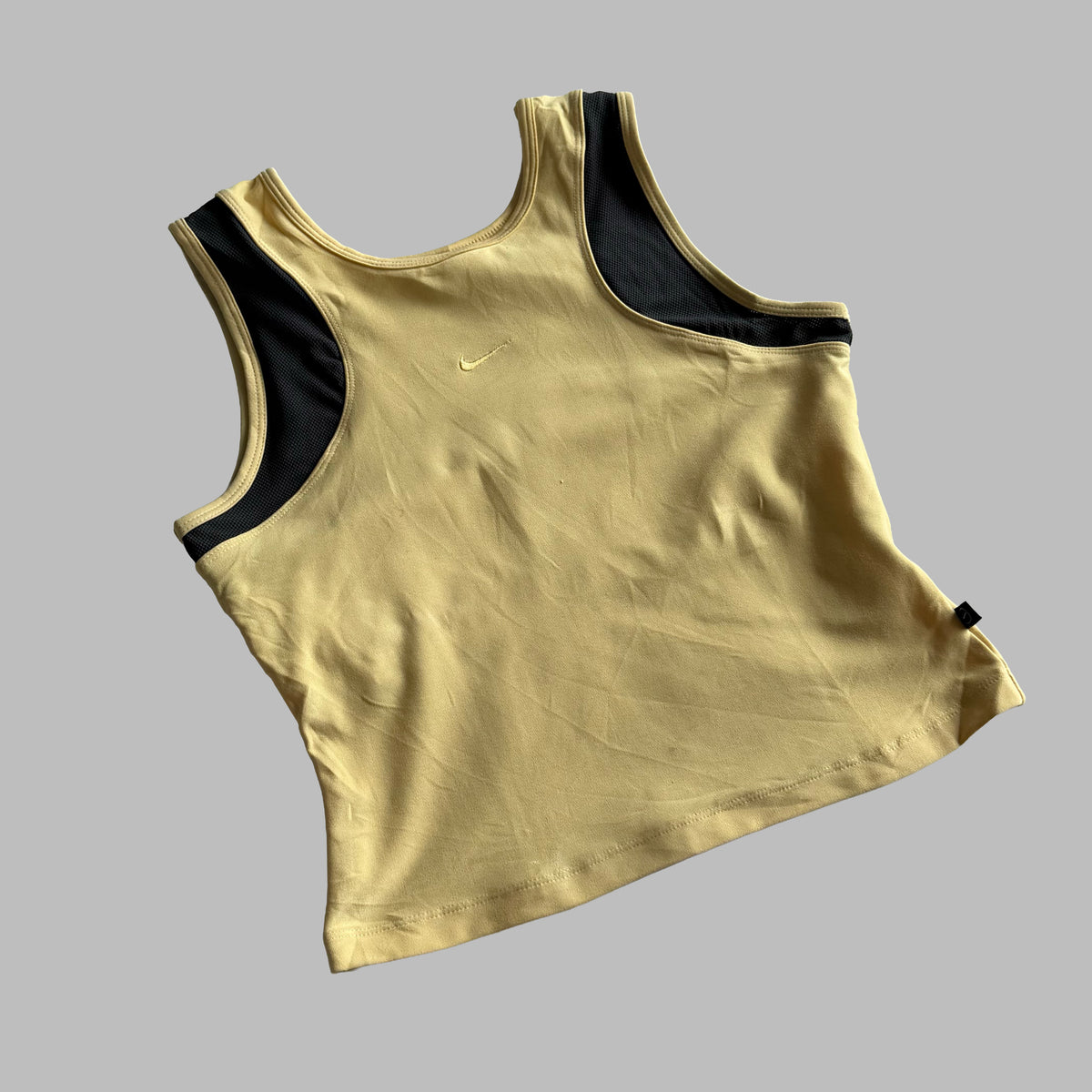 Y2K Nike Centre Swoosh Panelled Activewear Tank - S