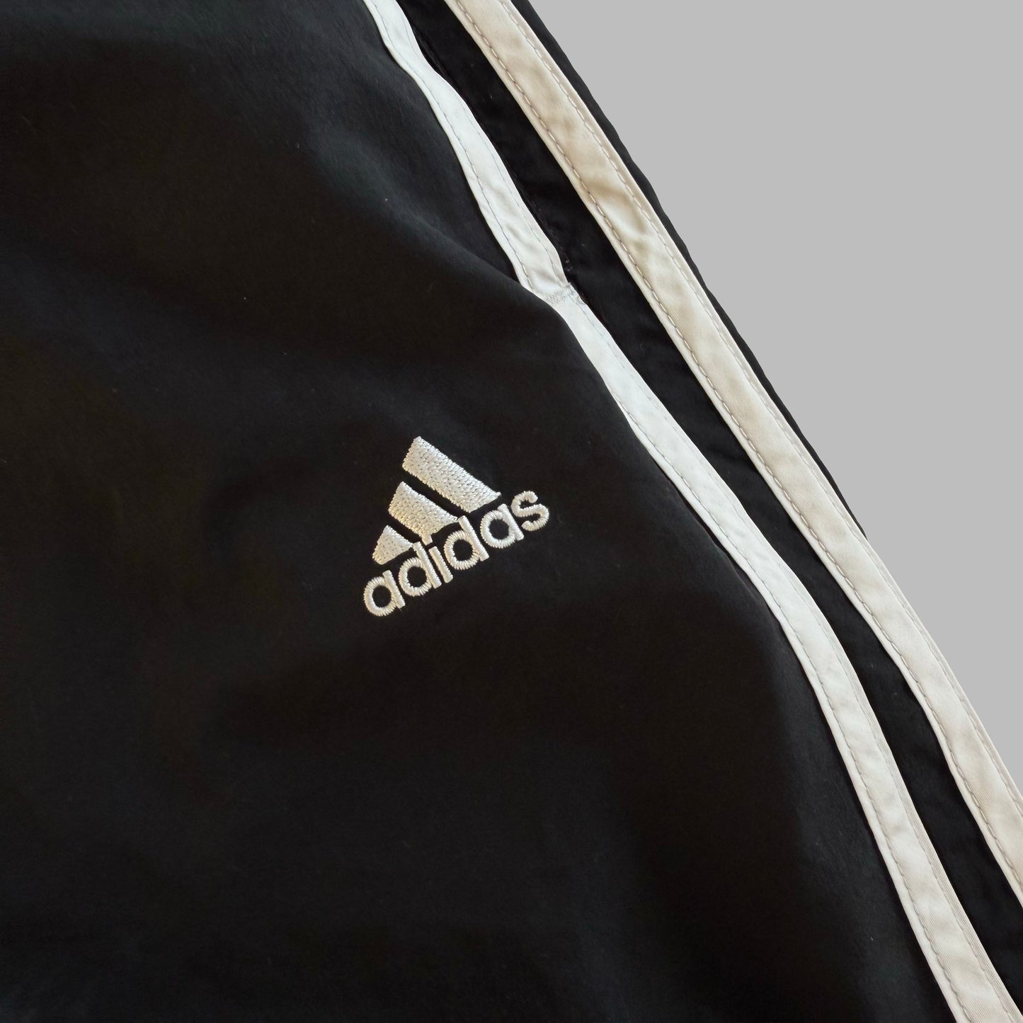 Y2K Adidas Three Stripe Wide Leg Track Pants - M