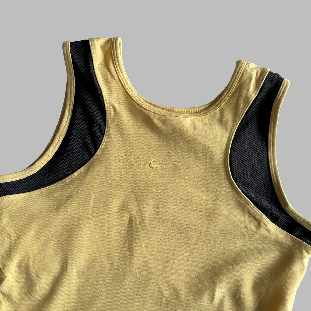 Y2K Nike Centre Swoosh Panelled Activewear Tank - S