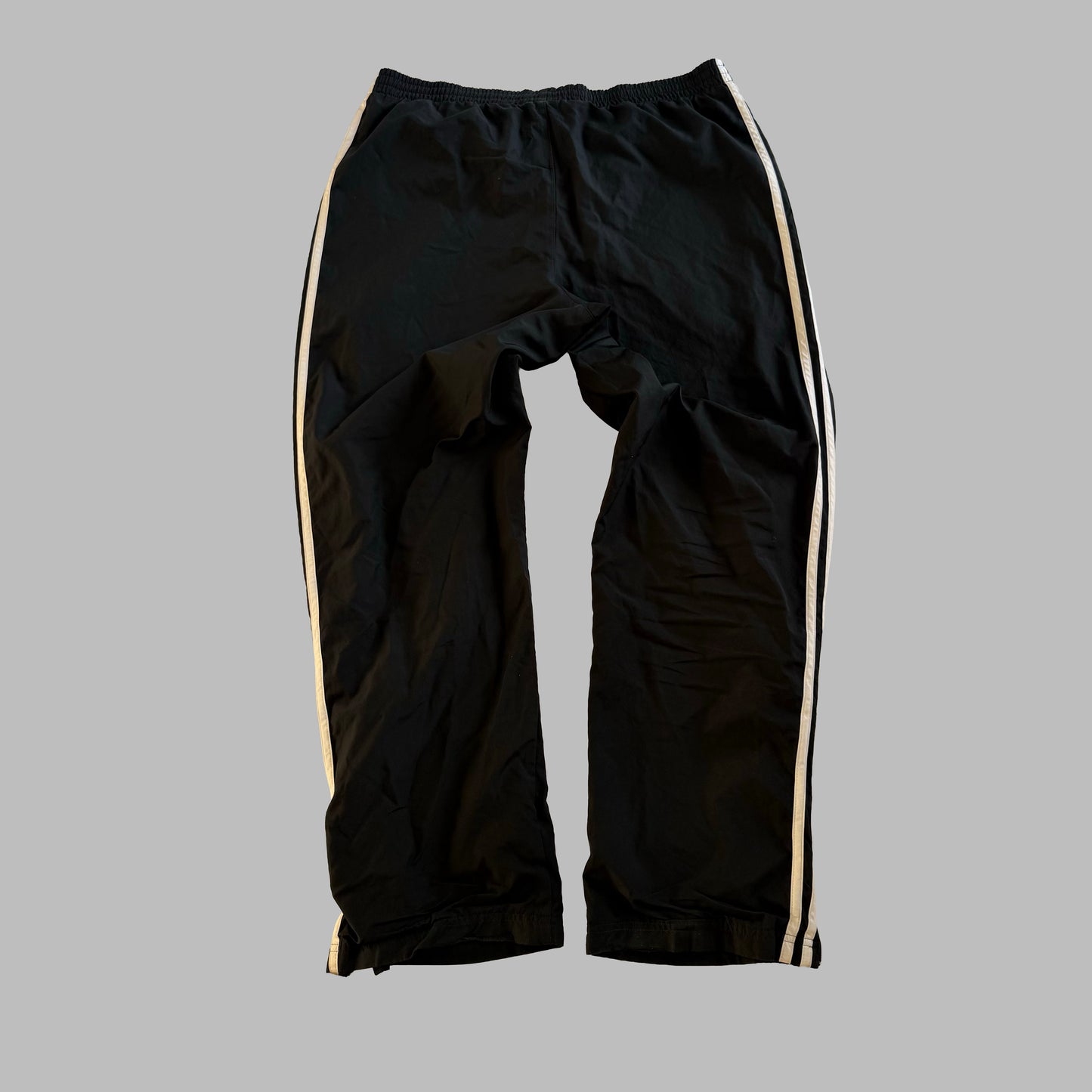 Y2K Adidas Three Stripe Wide Leg Track Pants - M