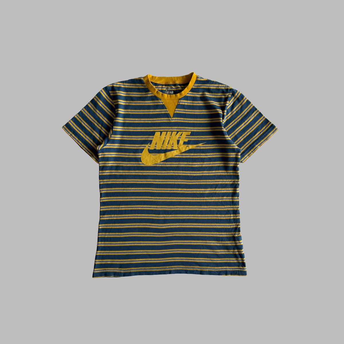 Y2K Nike Spell Out Striped T-Shirt - M