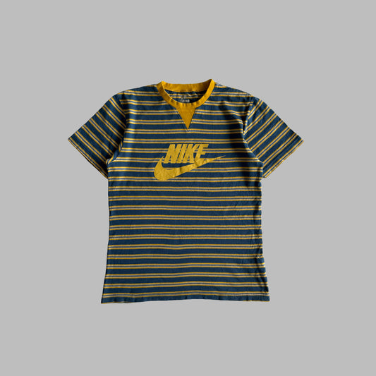Y2K Nike Spell Out Striped T-Shirt - M