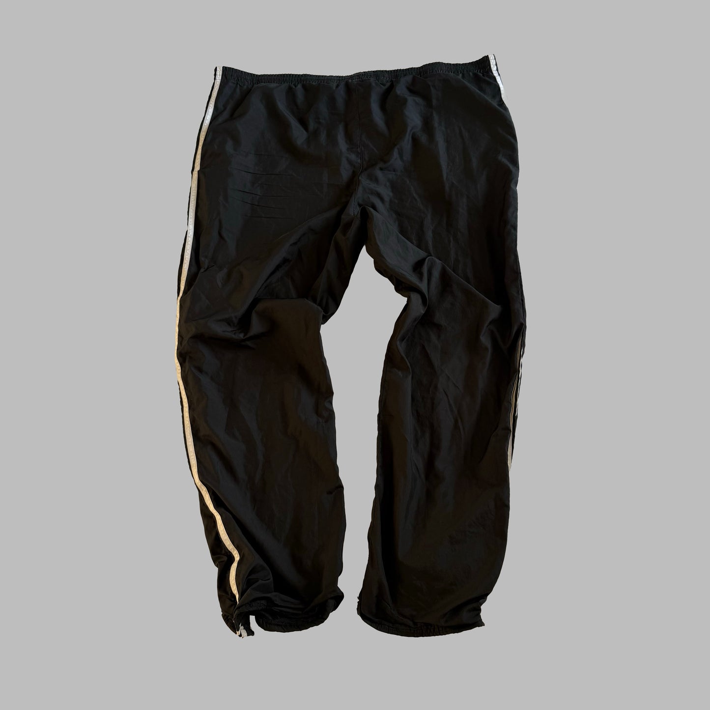 Y2K Adidas Three Stripe Wide Leg Track Pants - XL