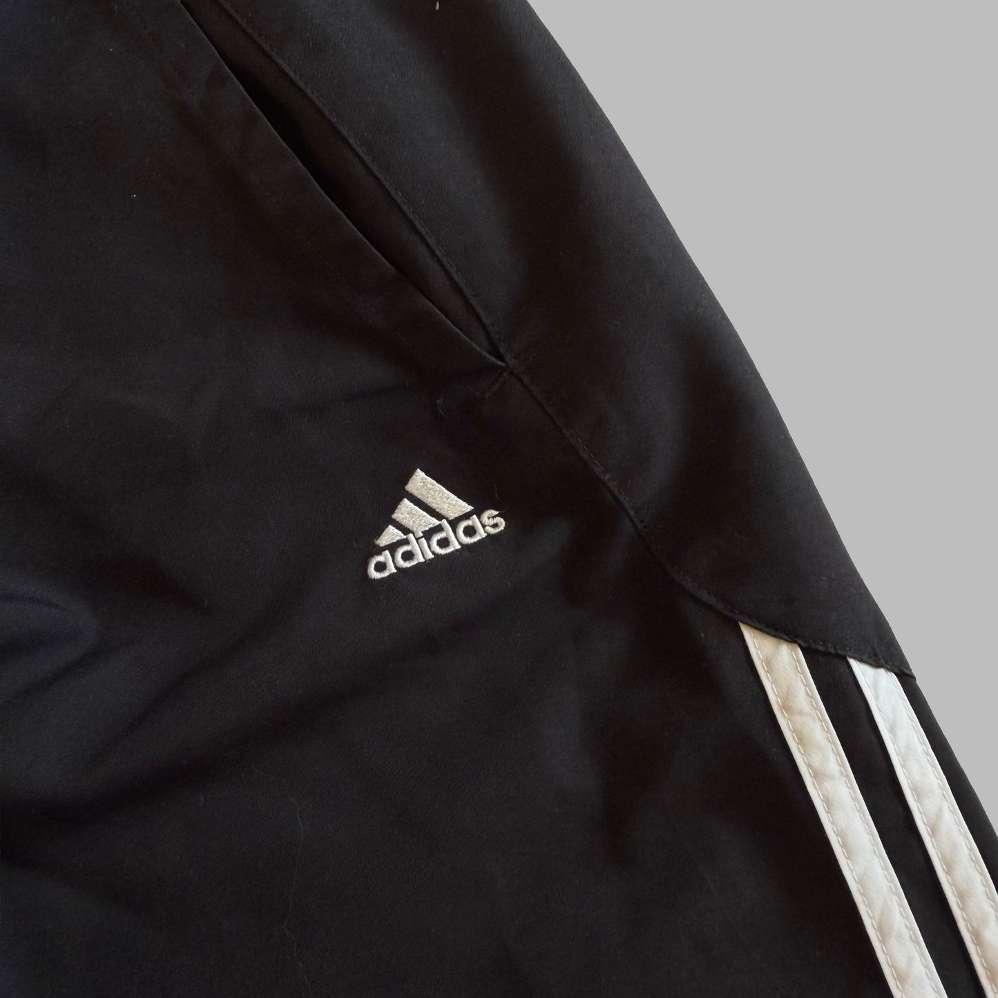 Y2K Adidas Three Stripe Baggy Track Pants - L