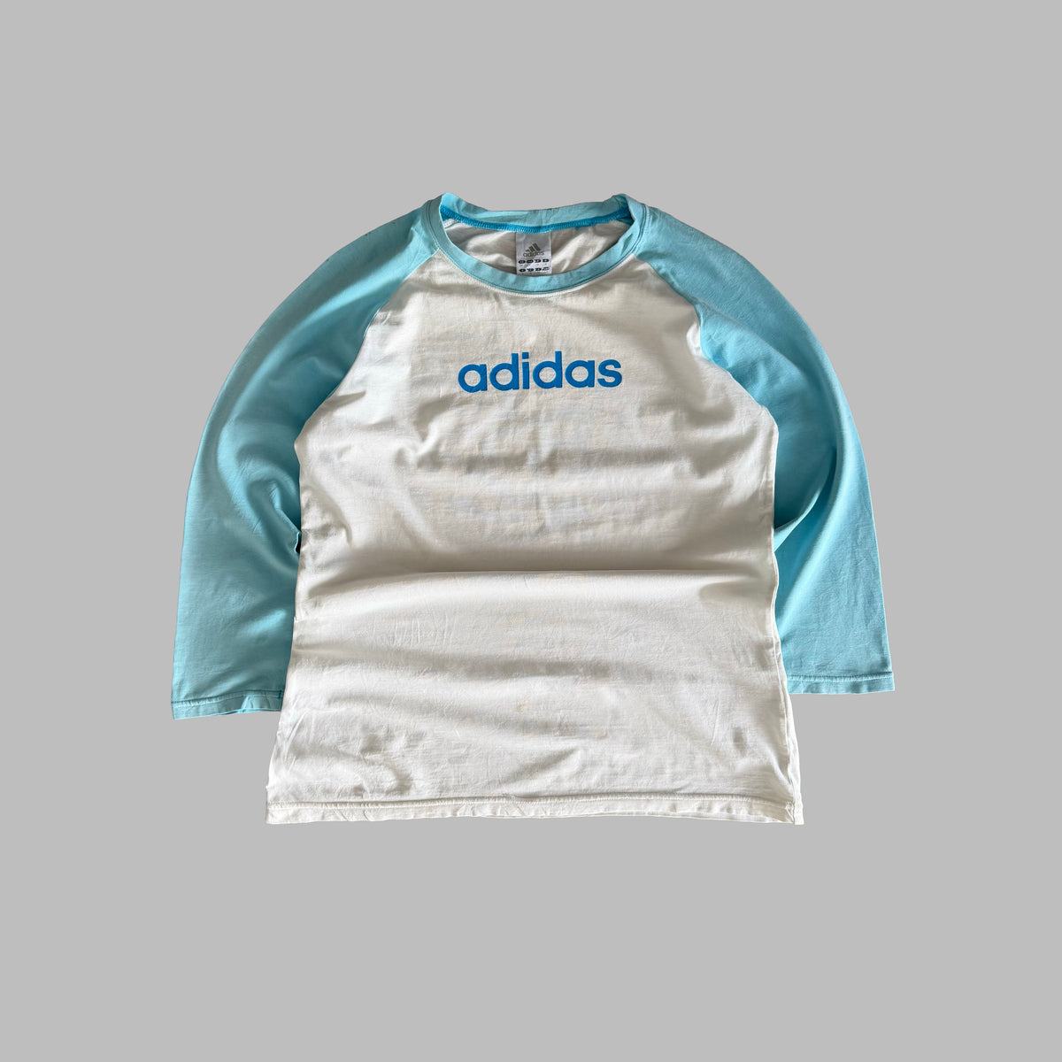 Y2K Adidas Spell Out Raglan Long Sleeve - S