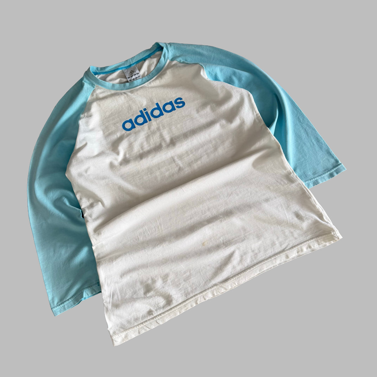 Y2K Adidas Spell Out Raglan Long Sleeve - S
