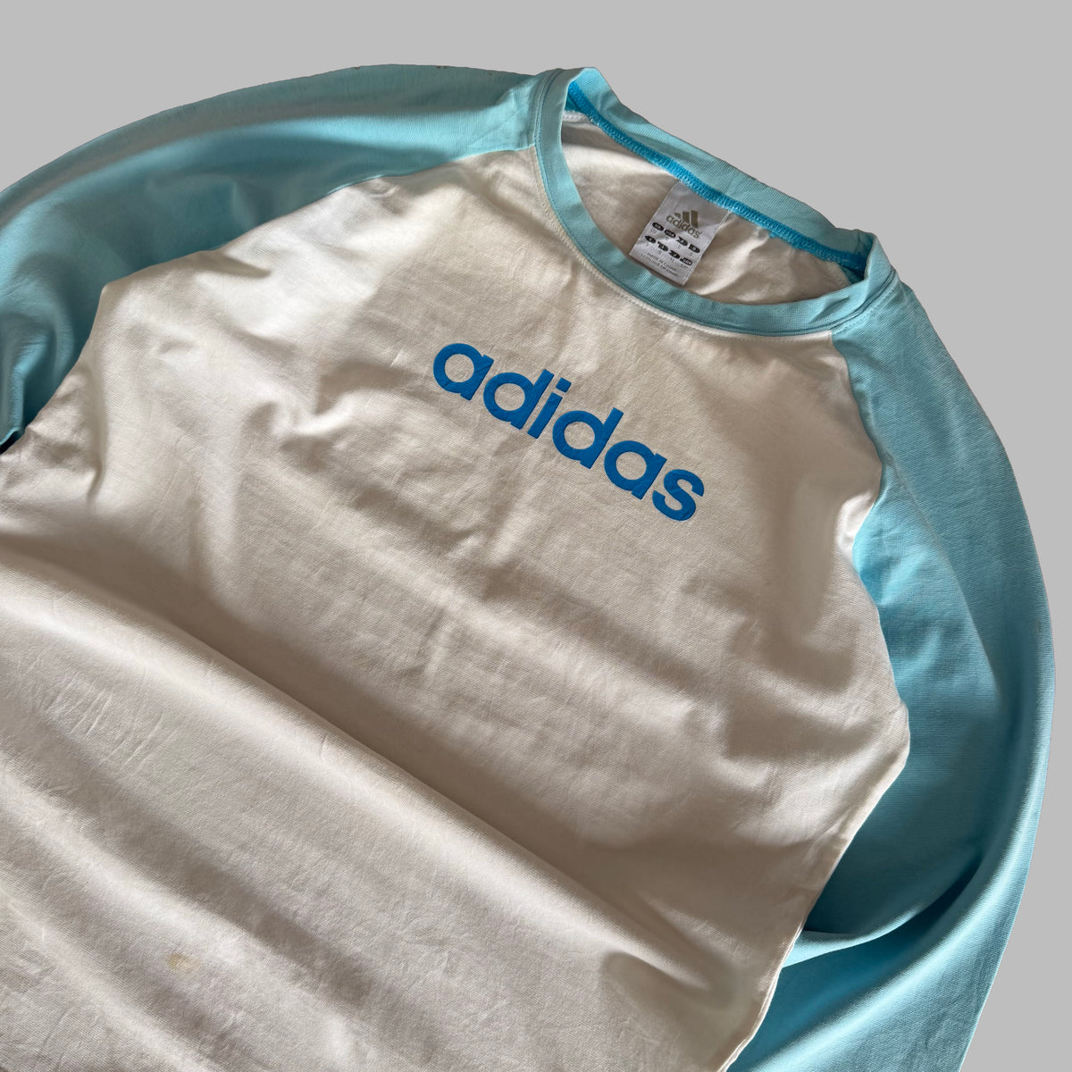 Y2K Adidas Spell Out Raglan Long Sleeve - S