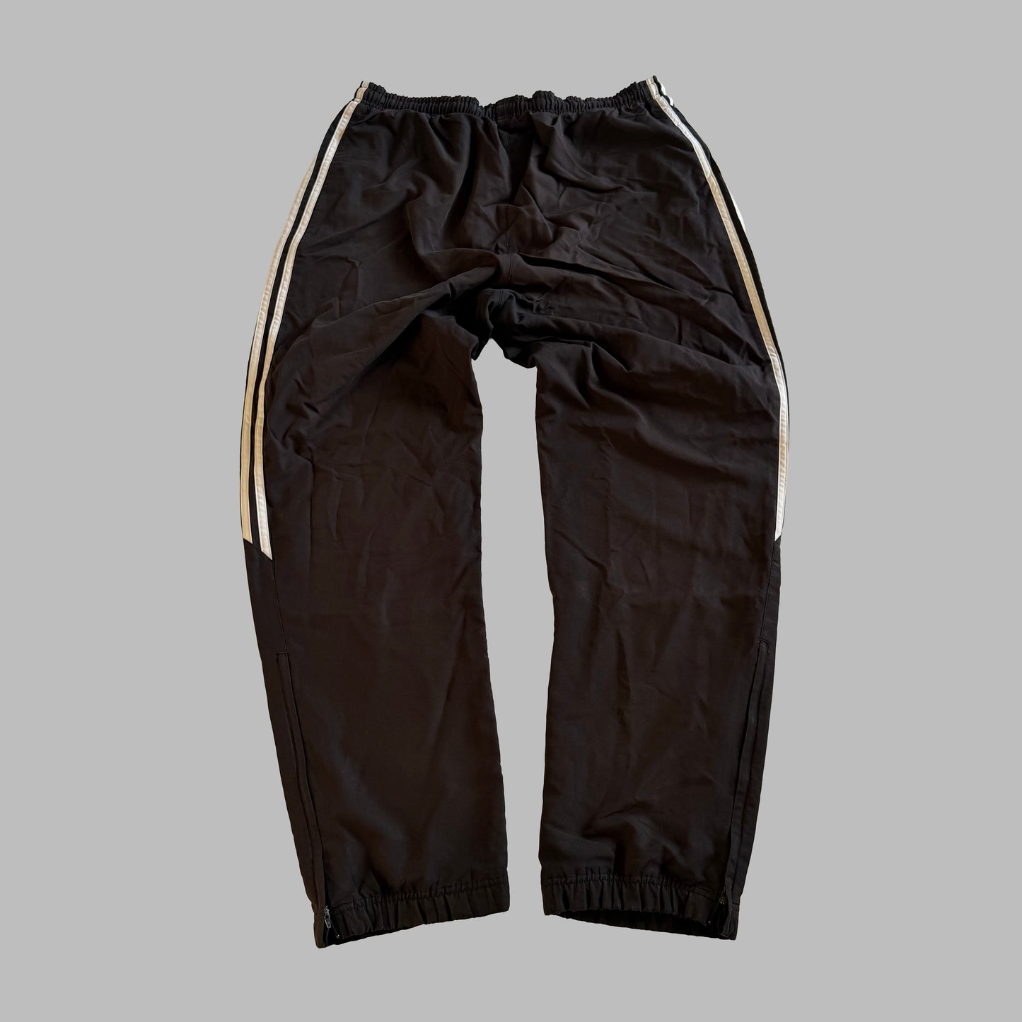 Y2K Adidas Three Stripe Baggy Track Pants - L