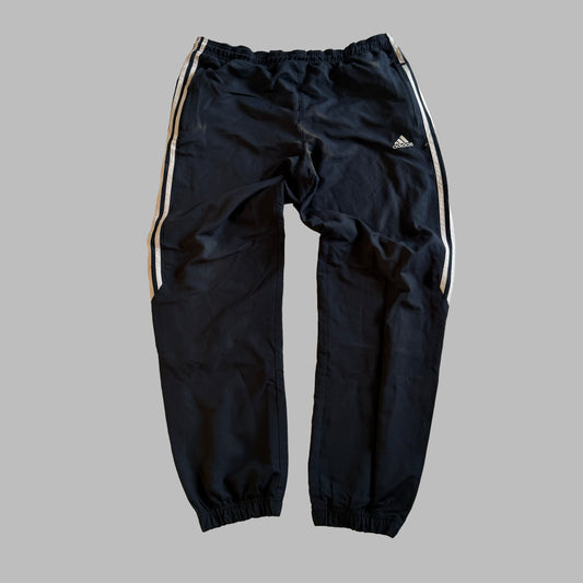 Y2K Adidas Three Stripe Baggy Track Pants - M
