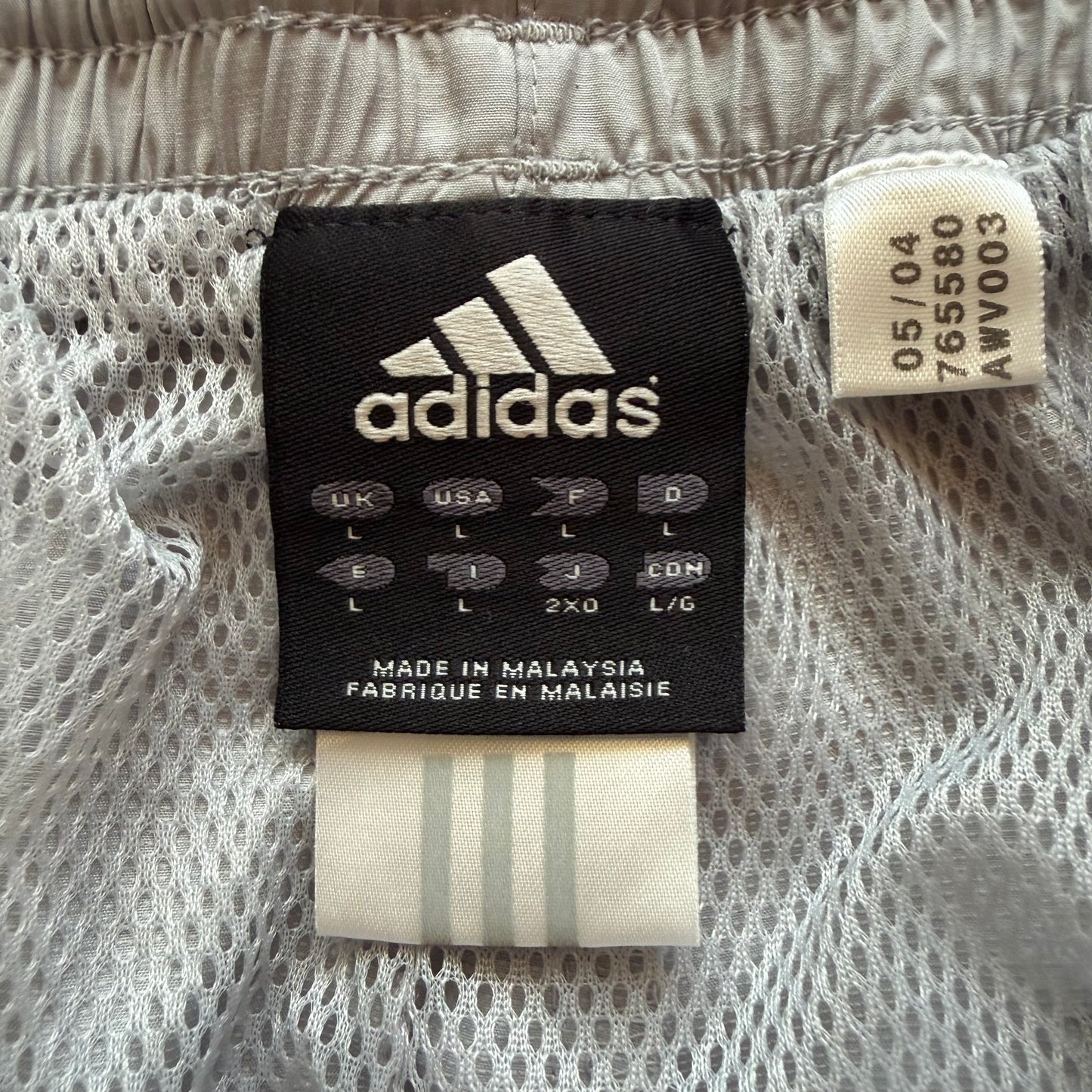 Y2K Adidas Three STripe Wide Leg Track Pants - L