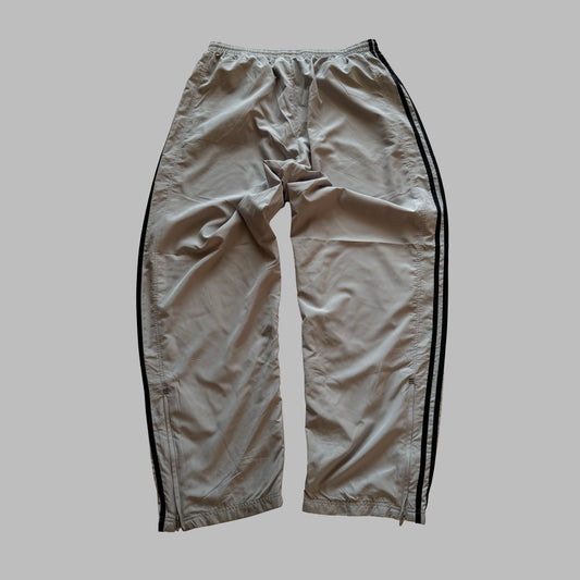 Y2K Adidas Three STripe Wide Leg Track Pants - L