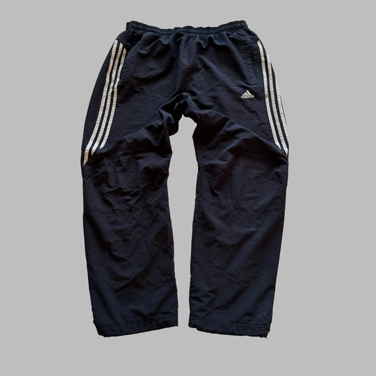 90s Adidas Three Stripe Wide Leg Track Pants - L
