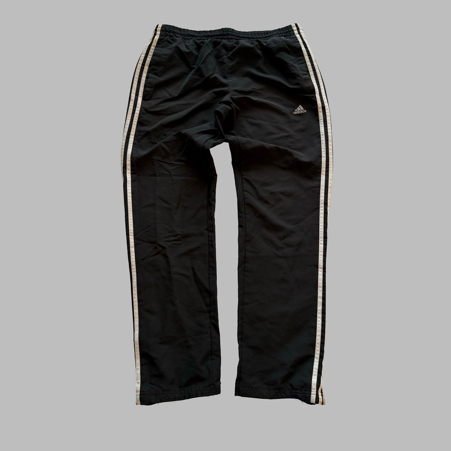 Y2K Adidas Three Stripe Wide Leg Track Pants - S