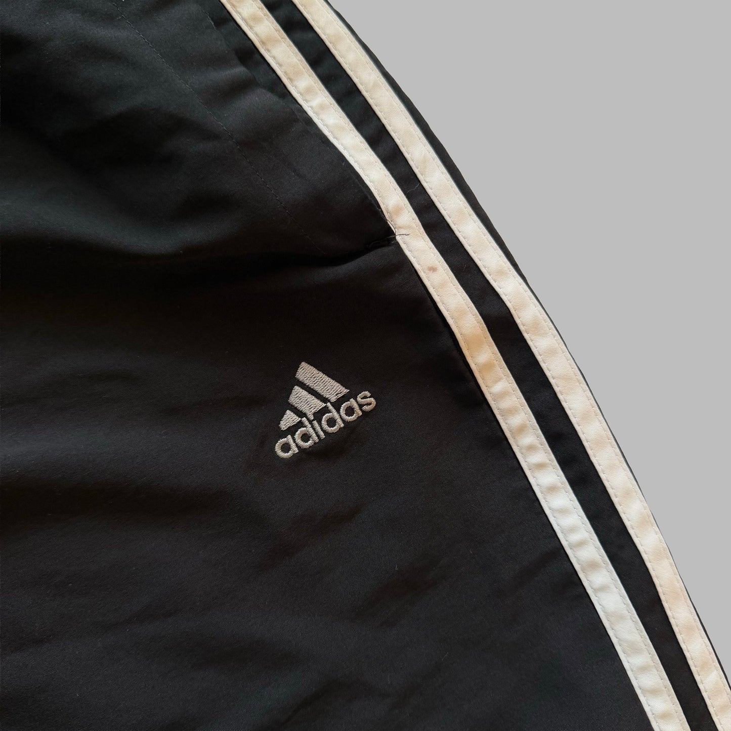 Y2K Adidas Three Stripe Wide Leg Track Pants - S